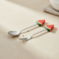 Fruit Handle Stainless Steel Spoon and Fork Set of 2 - KitchHaus