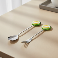 Fruit Handle Stainless Steel Spoon and Fork Set of 2 - KitchHaus