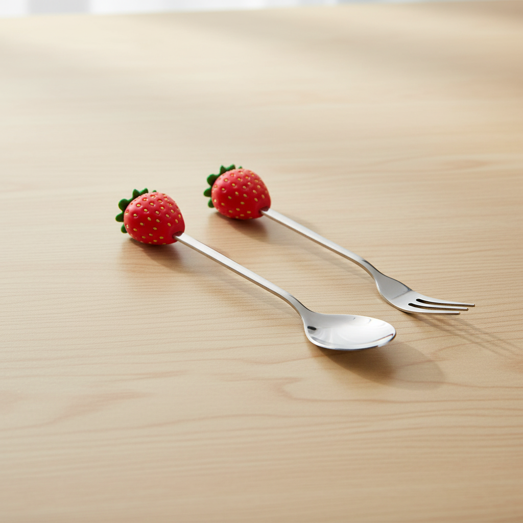 Fruit Handle Stainless Steel Spoon and Fork Set of 2 - KitchHaus