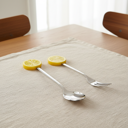 Fruit Handle Stainless Steel Spoon and Fork Set of 2 - KitchHaus