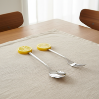 Fruit Handle Stainless Steel Spoon and Fork Set of 2 - KitchHaus